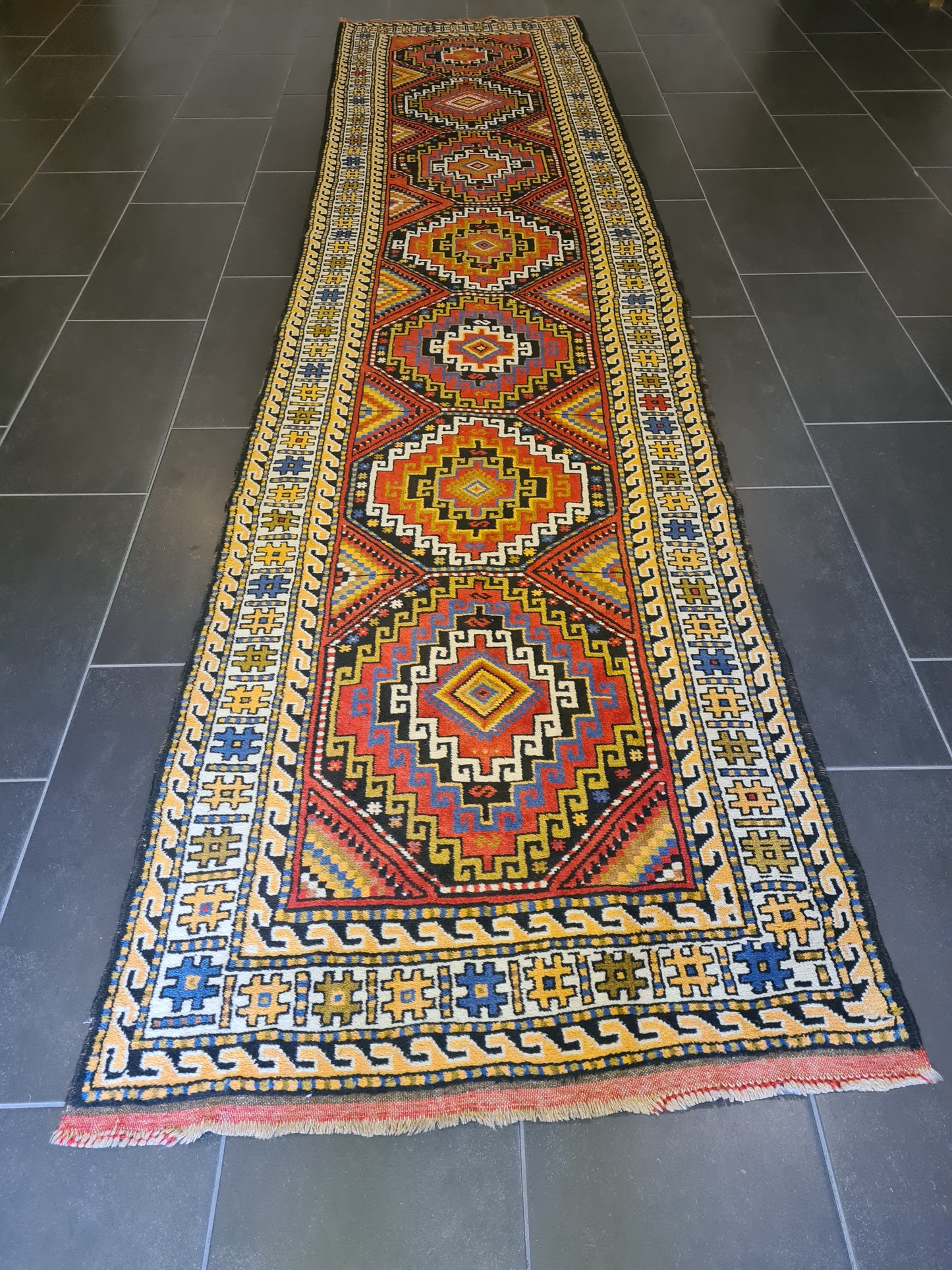 Antiker Feiner Handgeknüpfter Perserteppich Orientteppich Anatol Kasak 301x90cm