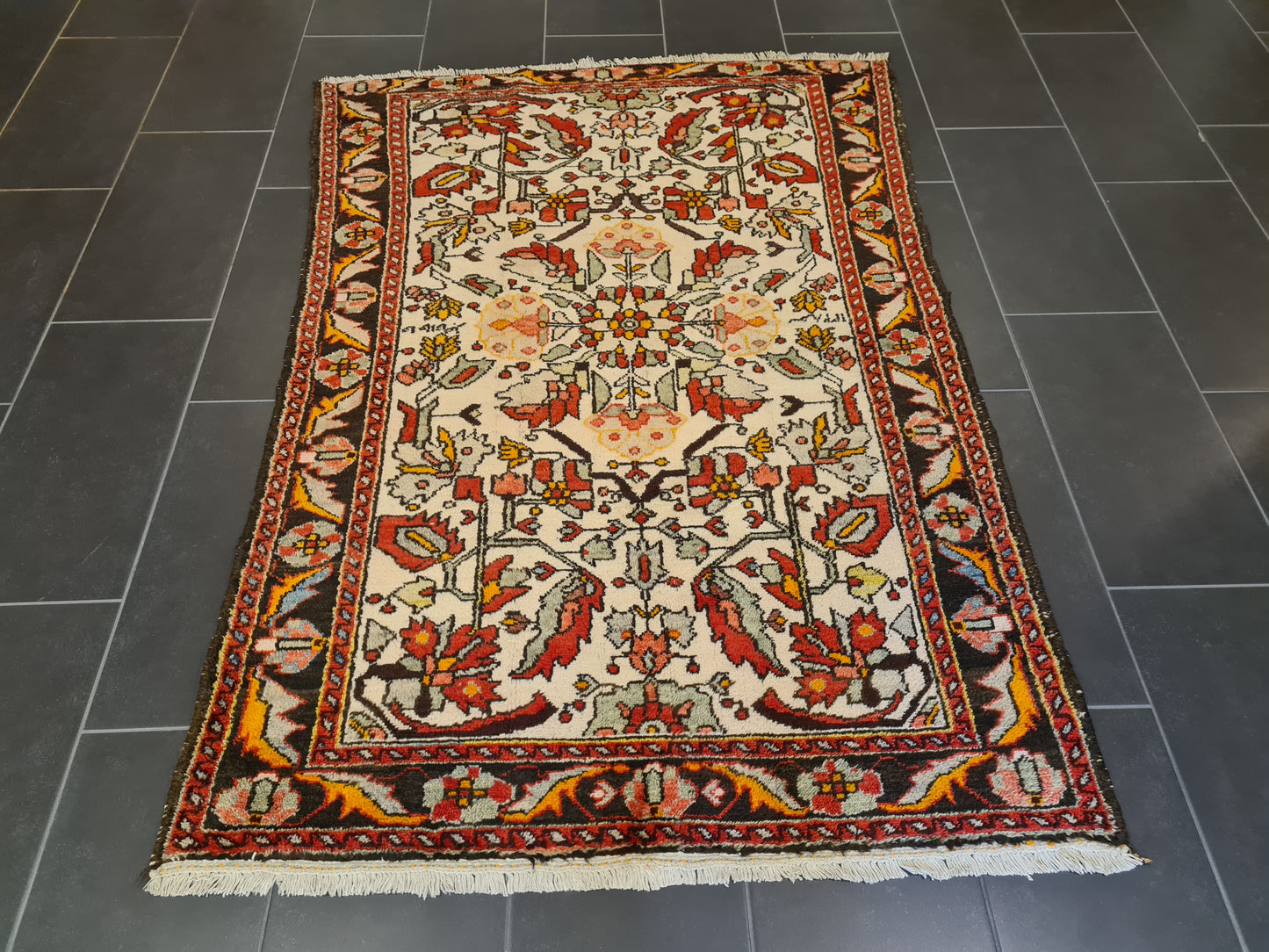 Antiker Feiner Handgeknüpfter Perser Teppich Sarough Hamedan 182x137cm