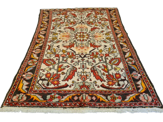 Antiker Feiner Handgeknüpfter Perser Teppich Sarough Hamedan 182x137cm