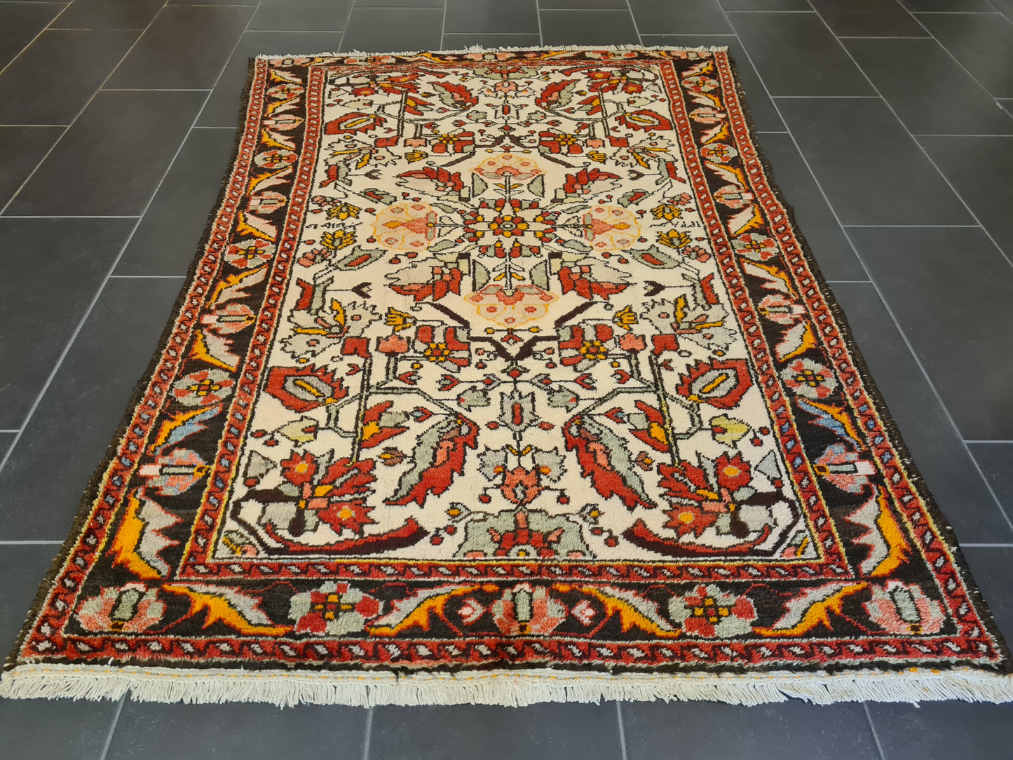 Antiker Feiner Handgeknüpfter Perser Teppich Sarough Hamedan 182x137cm