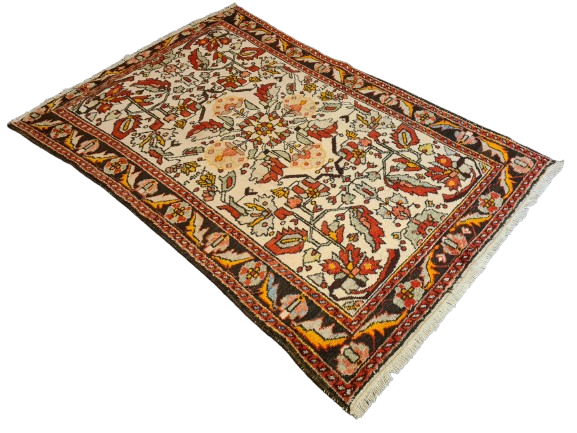 Antiker Feiner Handgeknüpfter Perser Teppich Sarough Hamedan 182x137cm