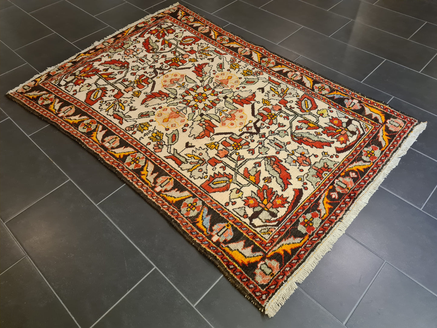 Antiker Feiner Handgeknüpfter Perser Teppich Sarough Hamedan 182x137cm