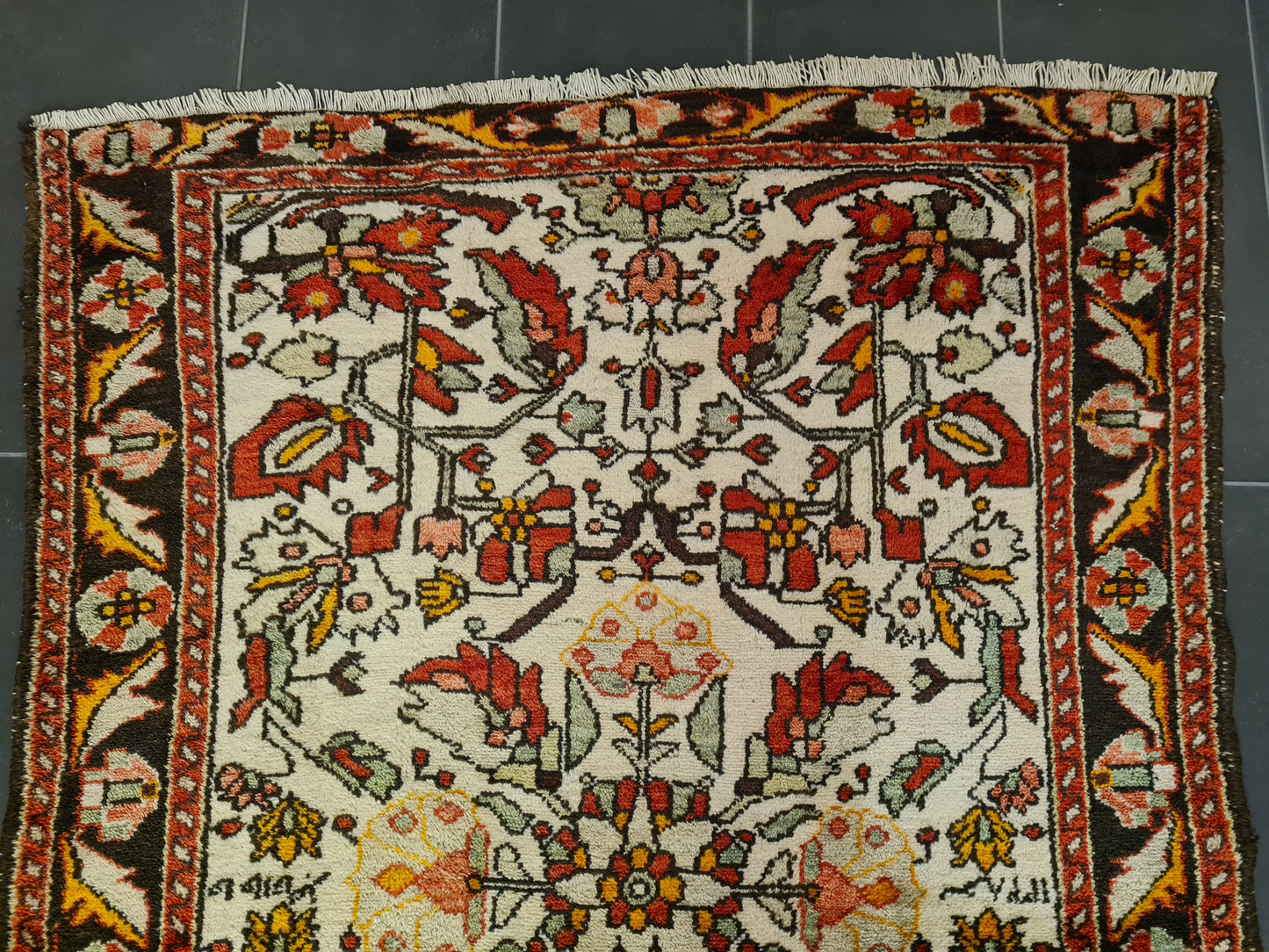 Antiker Feiner Handgeknüpfter Perser Teppich Sarough Hamedan 182x137cm