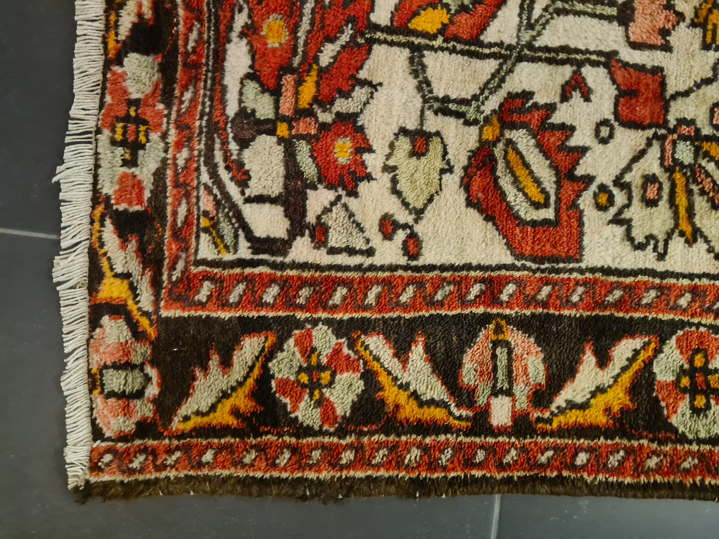 Antiker Feiner Handgeknüpfter Perser Teppich Sarough Hamedan 182x137cm