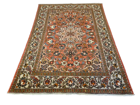 Antiker Feiner Handgeknüpfter Perser Teppich Isfahan Najafabad 208x146cm