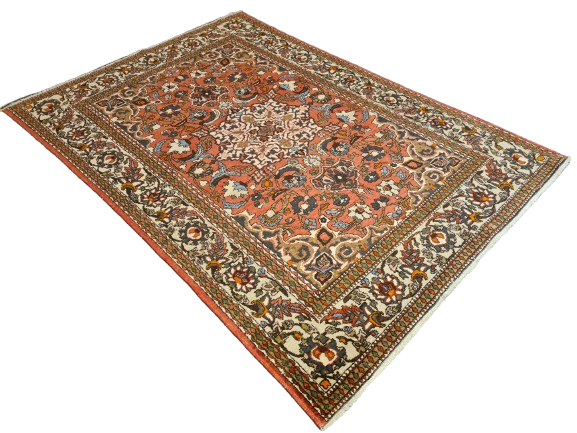 Antiker Feiner Handgeknüpfter Perser Teppich Isfahan Najafabad 208x146cm