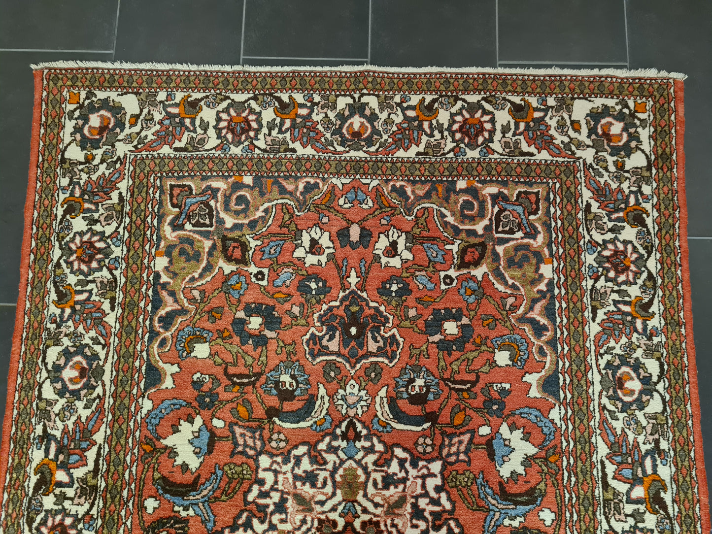 Antiker Feiner Handgeknüpfter Perser Teppich Isfahan Najafabad 208x146cm