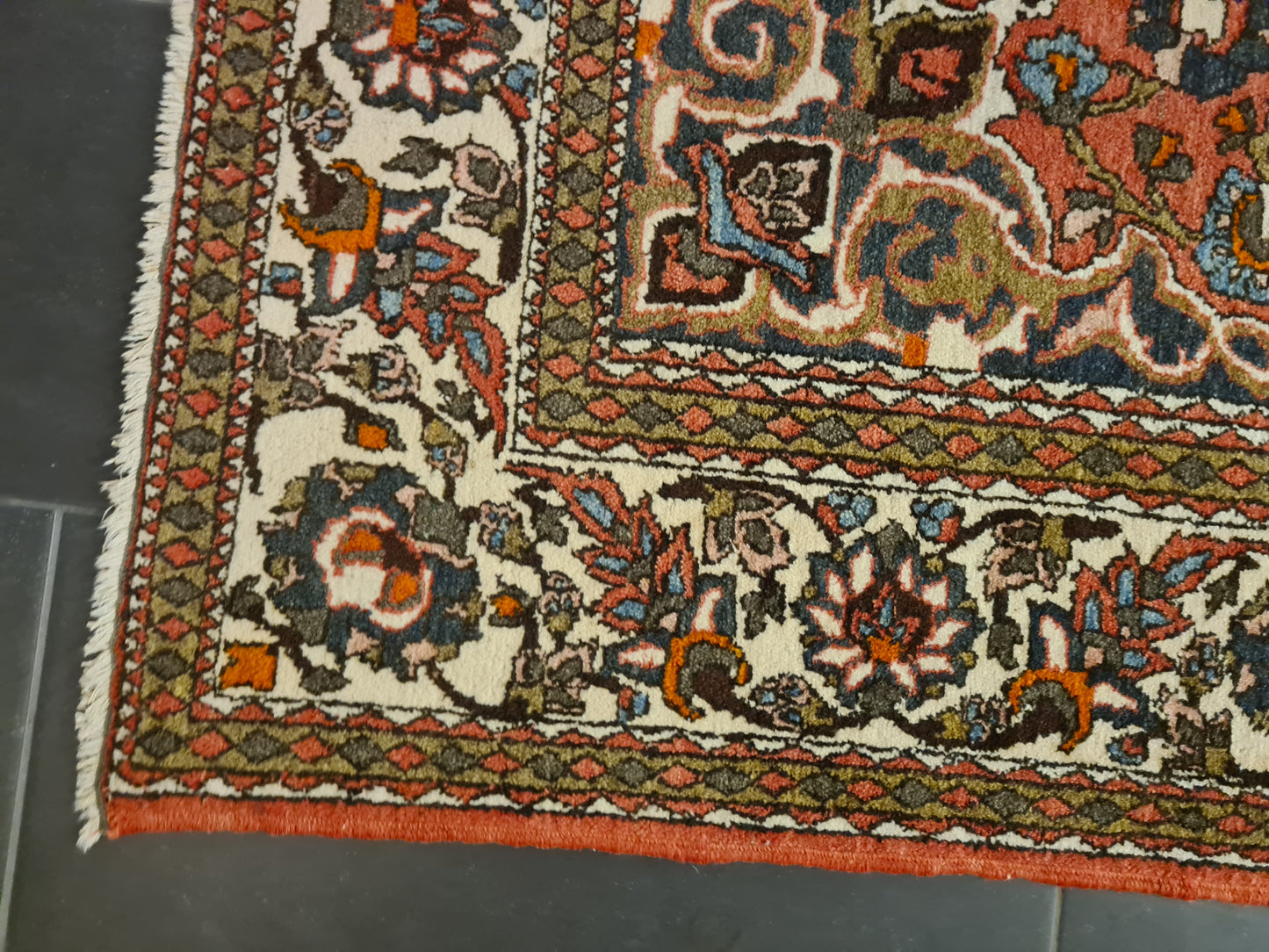 Antiker Feiner Handgeknüpfter Perser Teppich Isfahan Najafabad 208x146cm