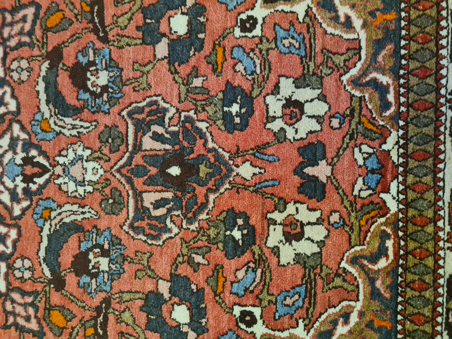 Antiker Feiner Handgeknüpfter Perser Teppich Isfahan Najafabad 208x146cm