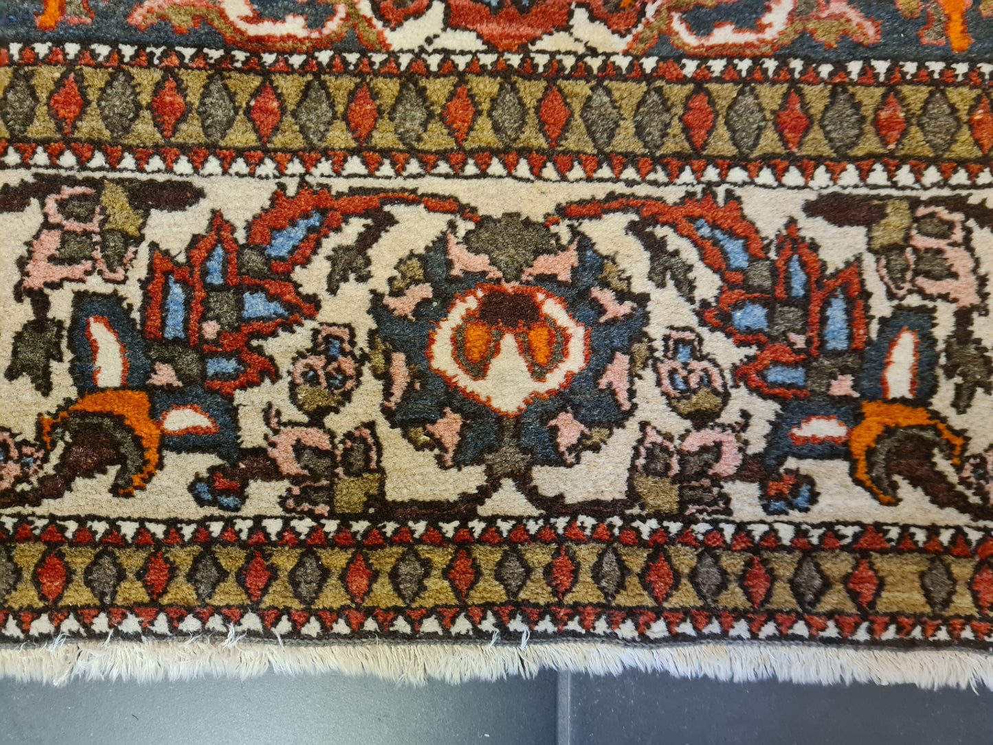 Antiker Feiner Handgeknüpfter Perser Teppich Isfahan Najafabad 208x146cm