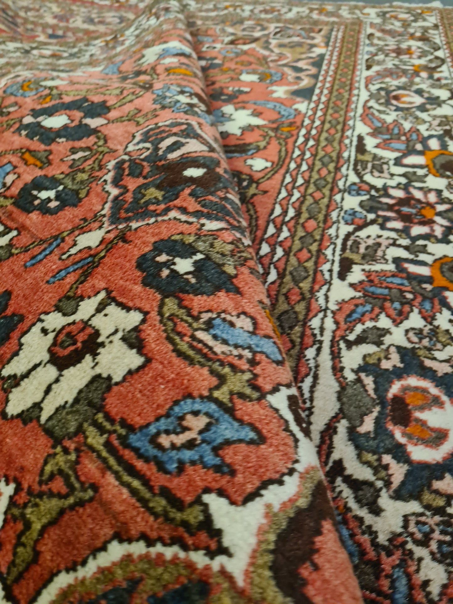 Antiker Feiner Handgeknüpfter Perser Teppich Isfahan Najafabad 208x146cm