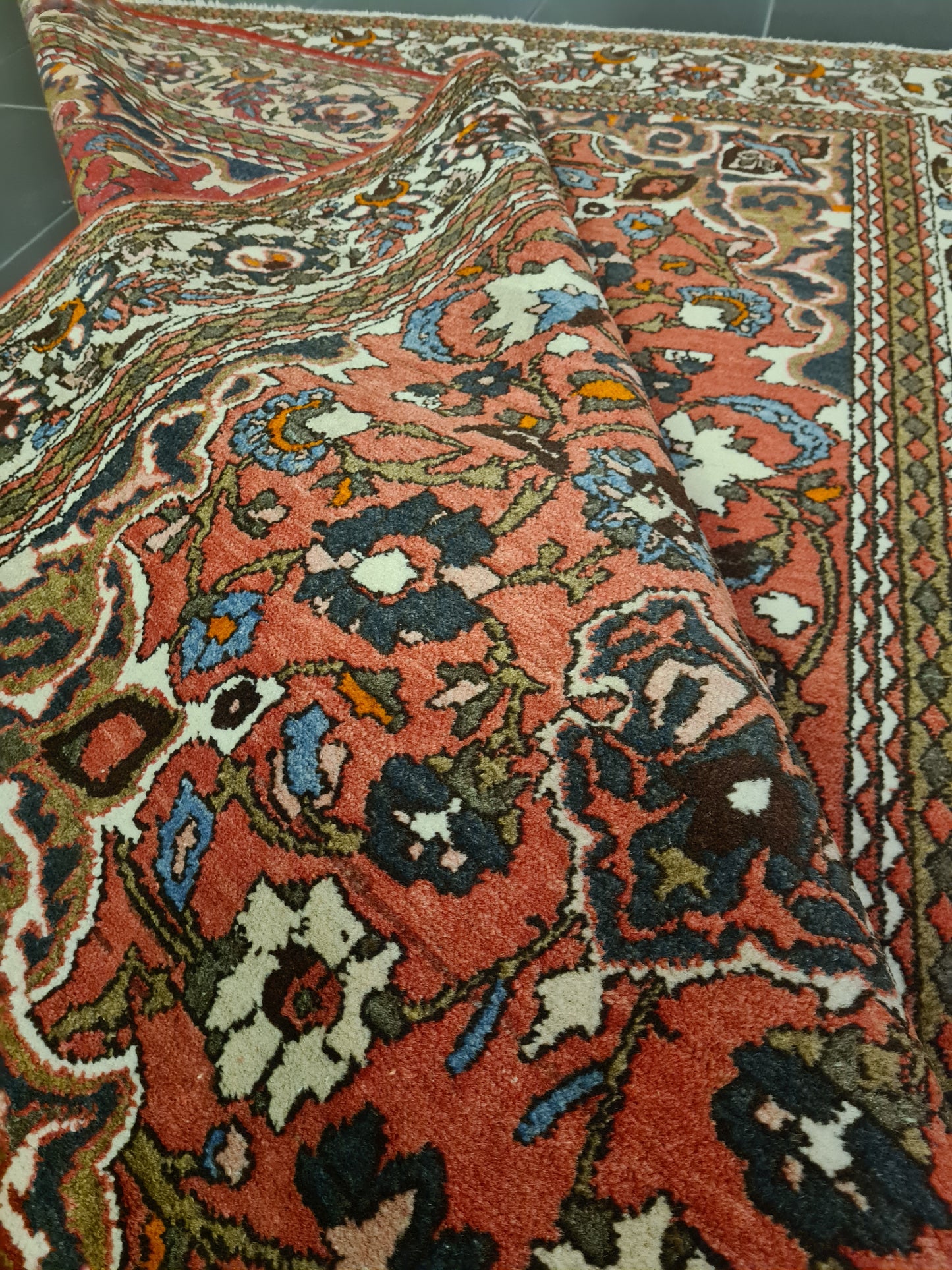 Antiker Feiner Handgeknüpfter Perser Teppich Isfahan Najafabad 208x146cm