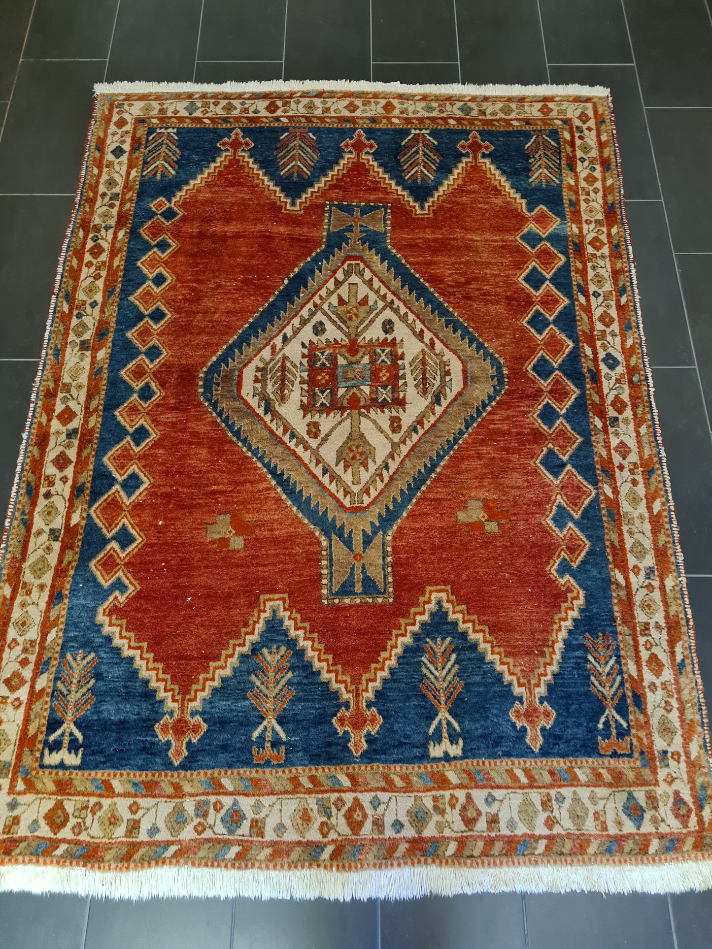 Antiker Feiner Handgeknüpfter Perserteppich Afshari Orientteppich 232x170cm