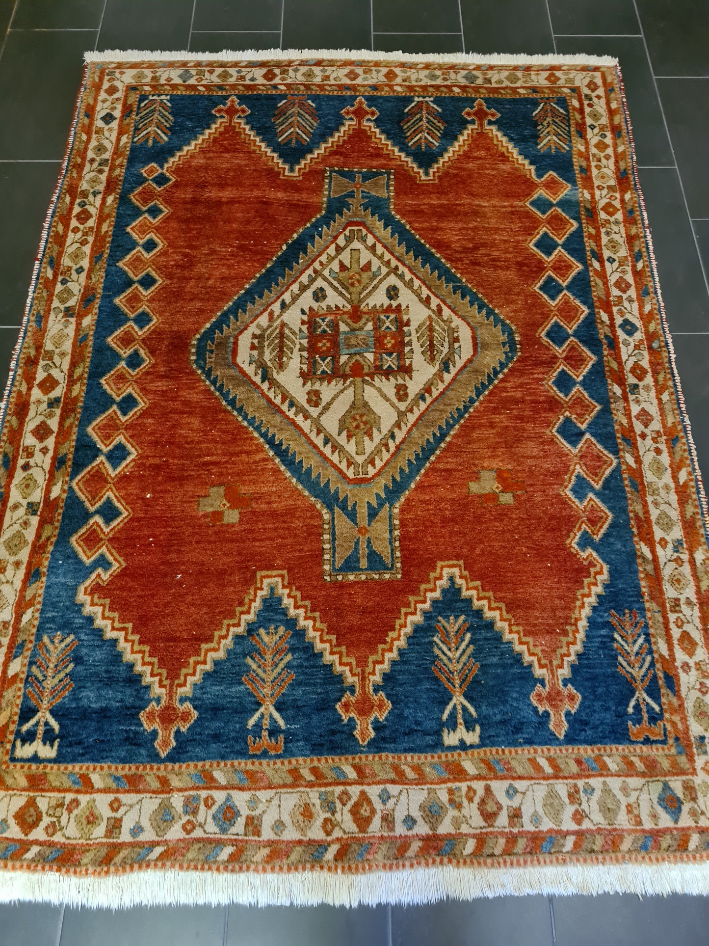 Antiker Feiner Handgeknüpfter Perserteppich Afshari Orientteppich 232x170cm