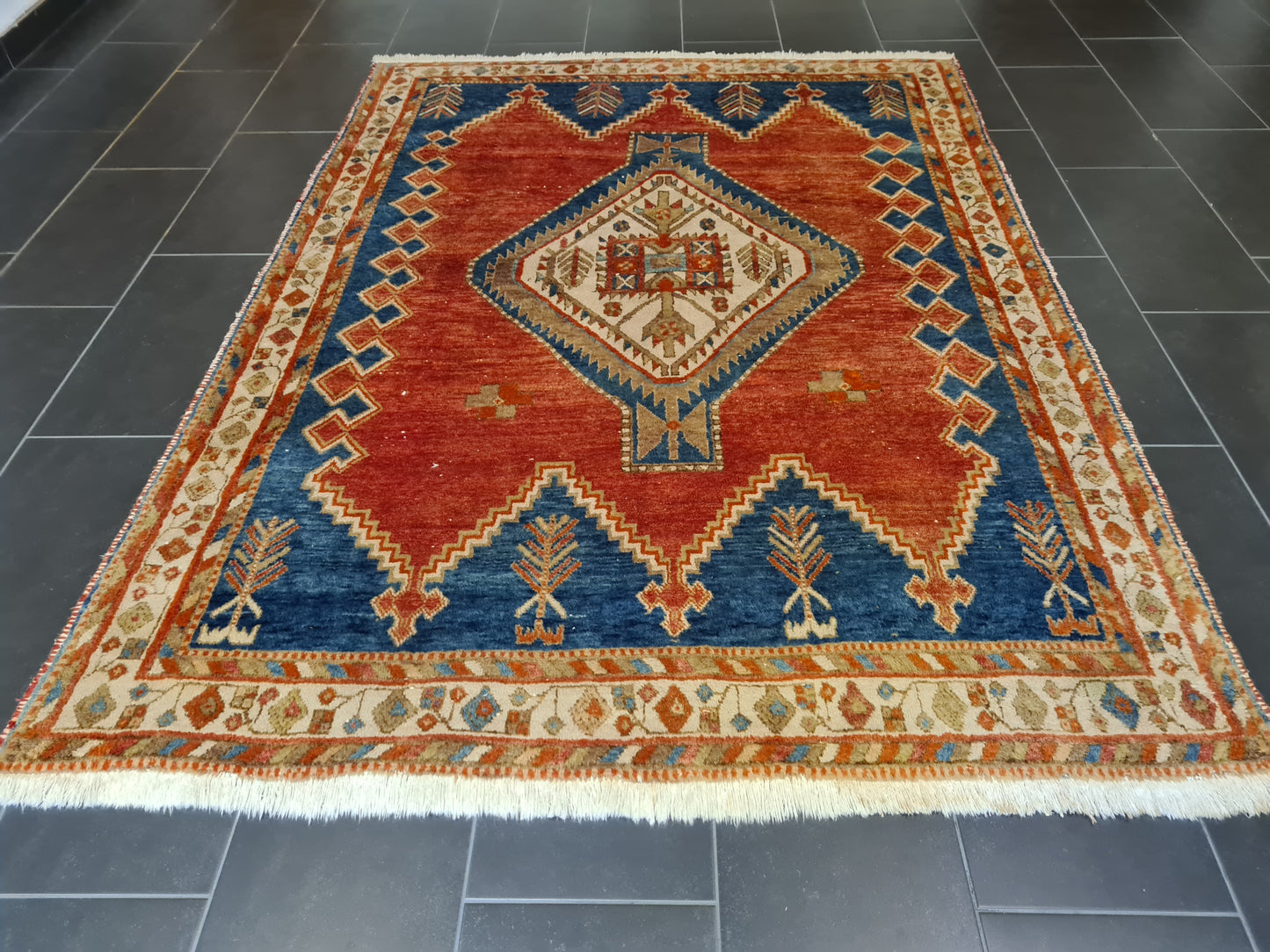 Antiker Feiner Handgeknüpfter Perserteppich Afshari Orientteppich 232x170cm