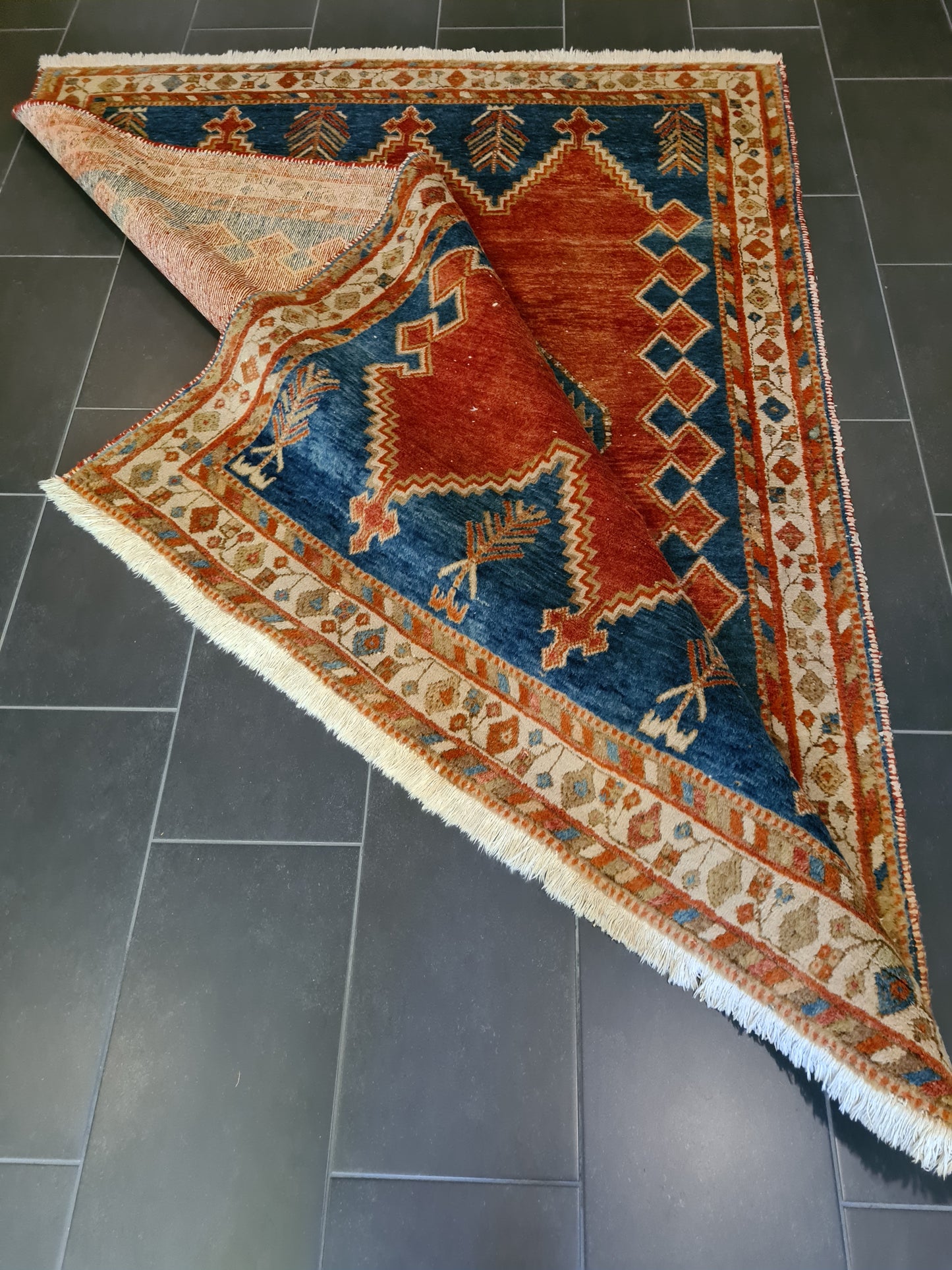 Antiker Feiner Handgeknüpfter Perserteppich Afshari Orientteppich 232x170cm