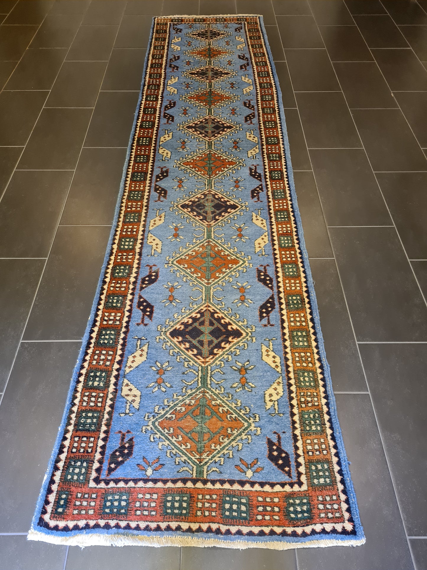 Handgeknüpfter Orientteppich Derbent Sammlerstück 360x88cm