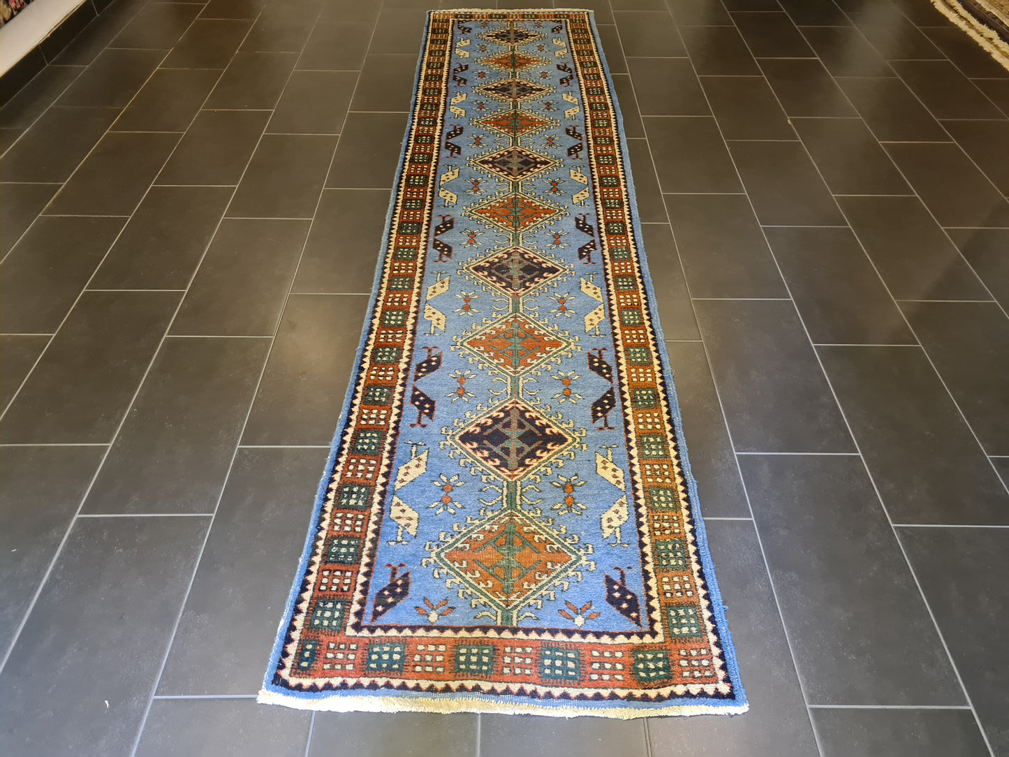 Handgeknüpfter Orientteppich Derbent Sammlerstück 360x88cm