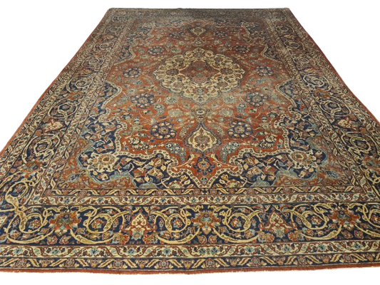 Antiker Prachtvoller Isfahan Orientteppich 390x262cm