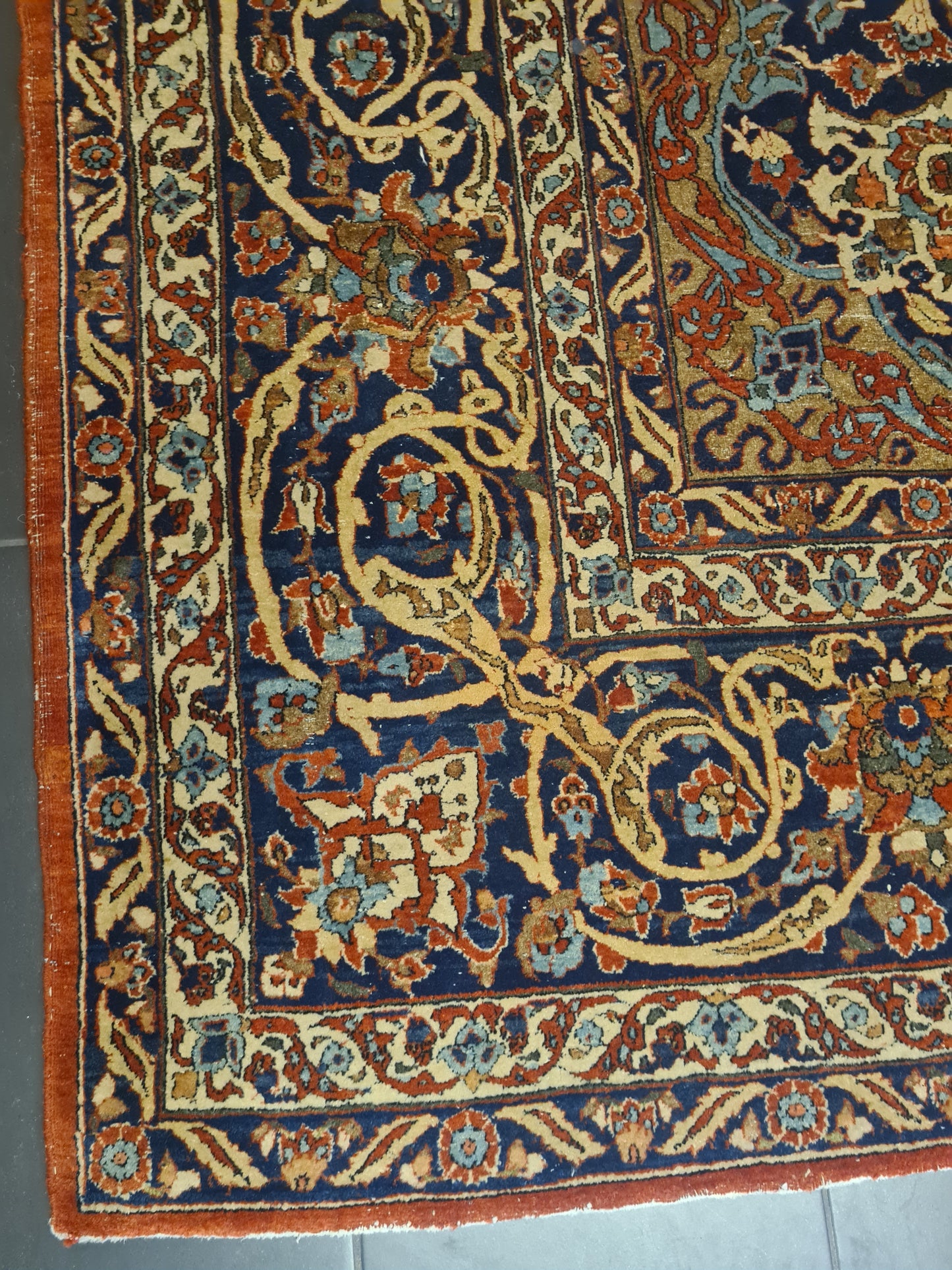 Antiker Prachtvoller Isfahan Orientteppich 390x262cm