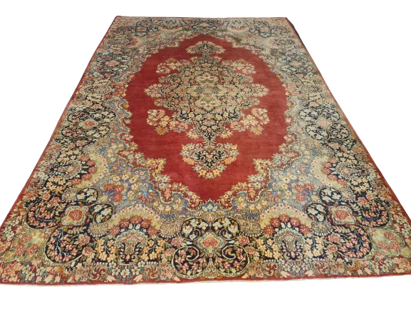 Handgeknüpfter Kirman Signierter Orientteppich 315x212cm