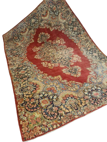 Handgeknüpfter Kirman Signierter Orientteppich 315x212cm