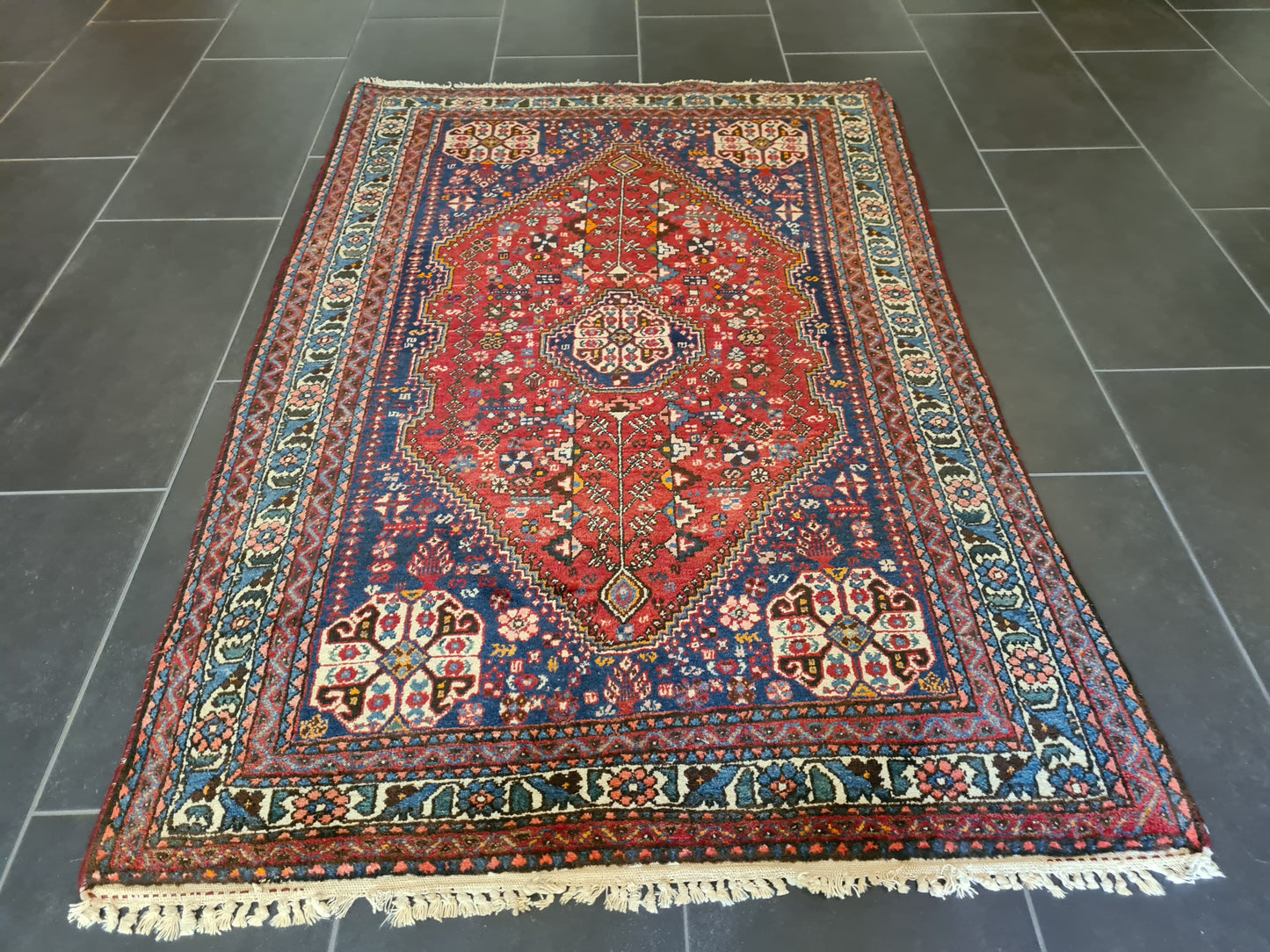 Antiker Perser Teppich Feiner Handknüpfter Senneh Bidjar 157x101cm