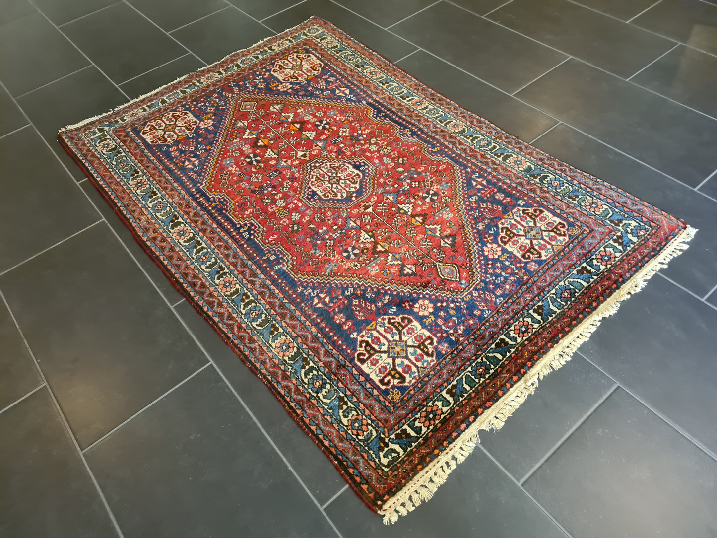 Antiker Perser Teppich Feiner Handknüpfter Senneh Bidjar 157x101cm