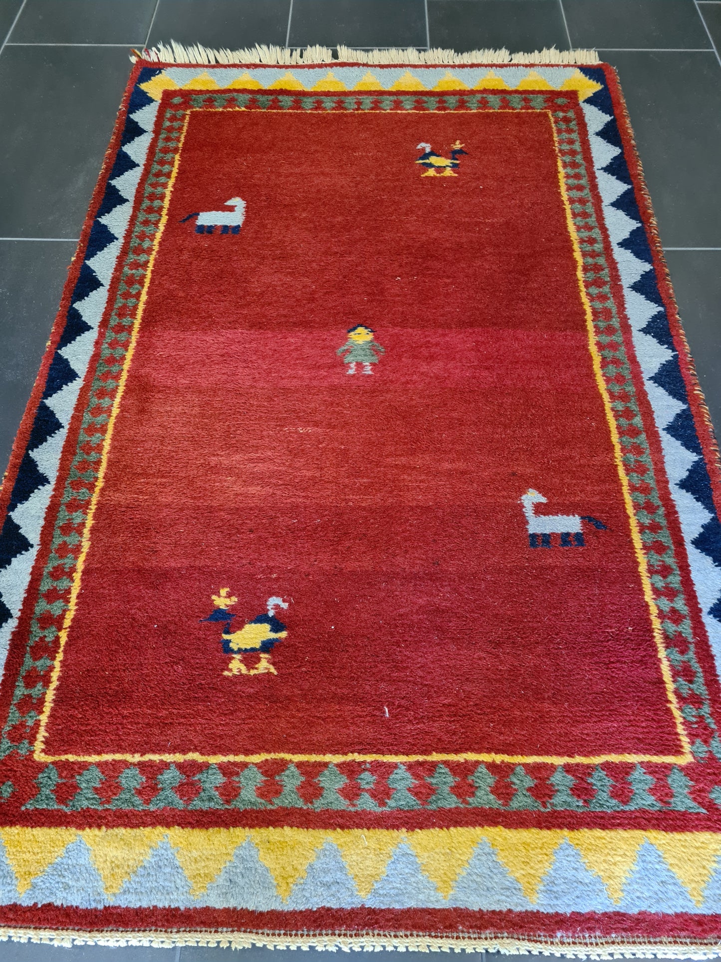 Dekorativer Handgeknüpfter Perser Teppich Orientteppich Gabbeh 152x99cm