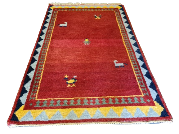 Dekorativer Handgeknüpfter Perser Teppich Orientteppich Gabbeh 152x99cm