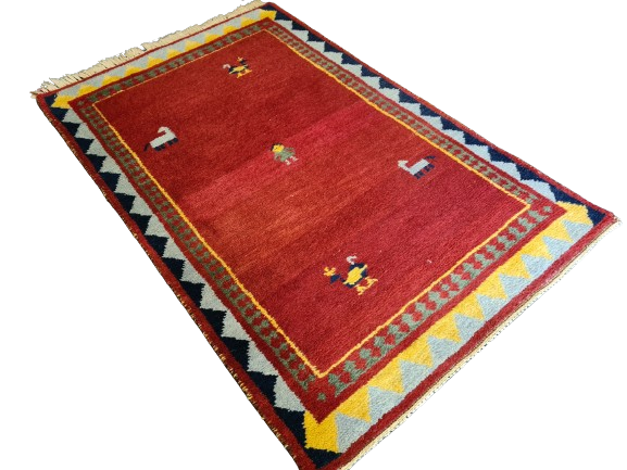 Dekorativer Handgeknüpfter Perser Teppich Orientteppich Gabbeh 152x99cm