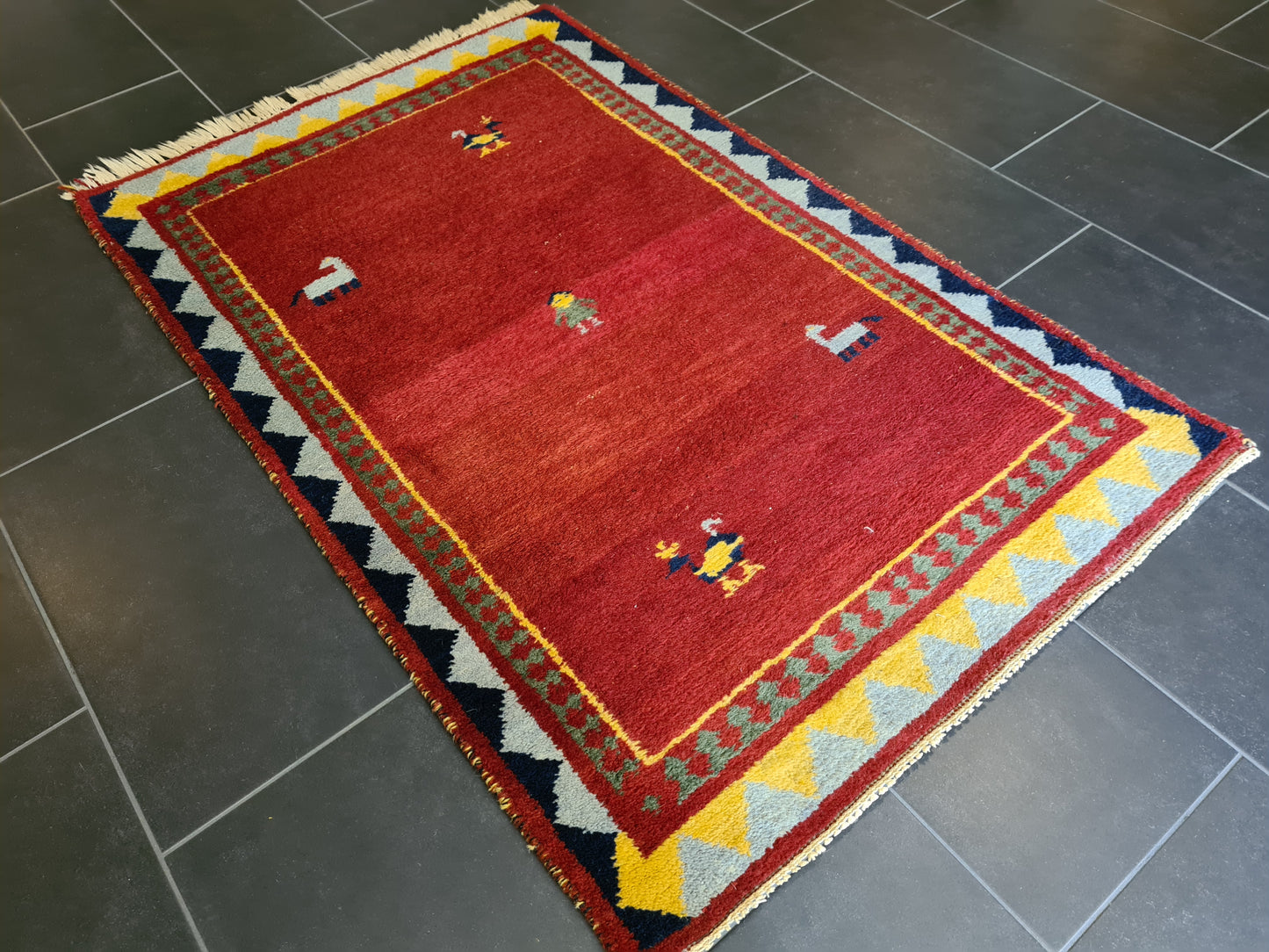 Dekorativer Handgeknüpfter Perser Teppich Orientteppich Gabbeh 152x99cm