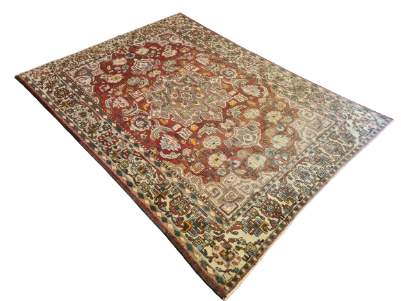 Antiker Perser Teppich Isfahan Handgeknüpfter Orientteppich 201x140cm