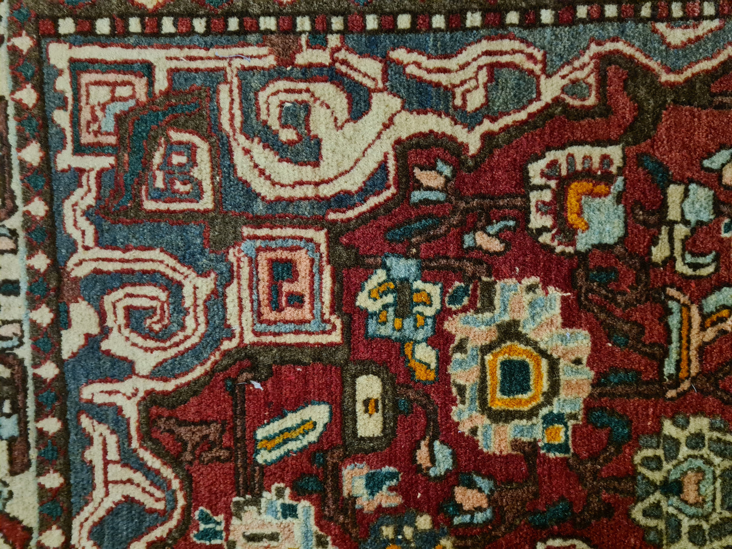 Antiker Perser Teppich Isfahan Handgeknüpfter Orientteppich 201x140cm