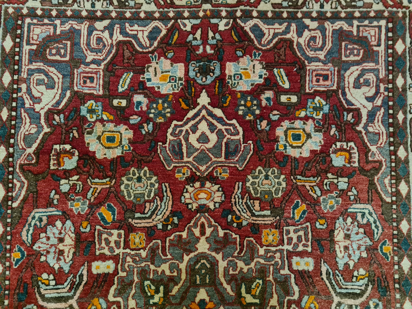 Antiker Perser Teppich Isfahan Handgeknüpfter Orientteppich 201x140cm