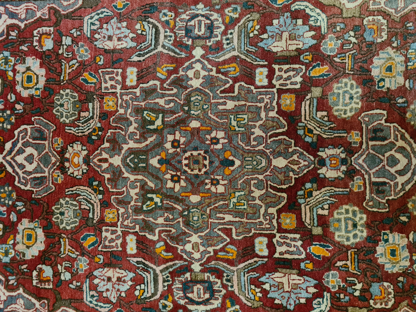 Antiker Perser Teppich Isfahan Handgeknüpfter Orientteppich 201x140cm