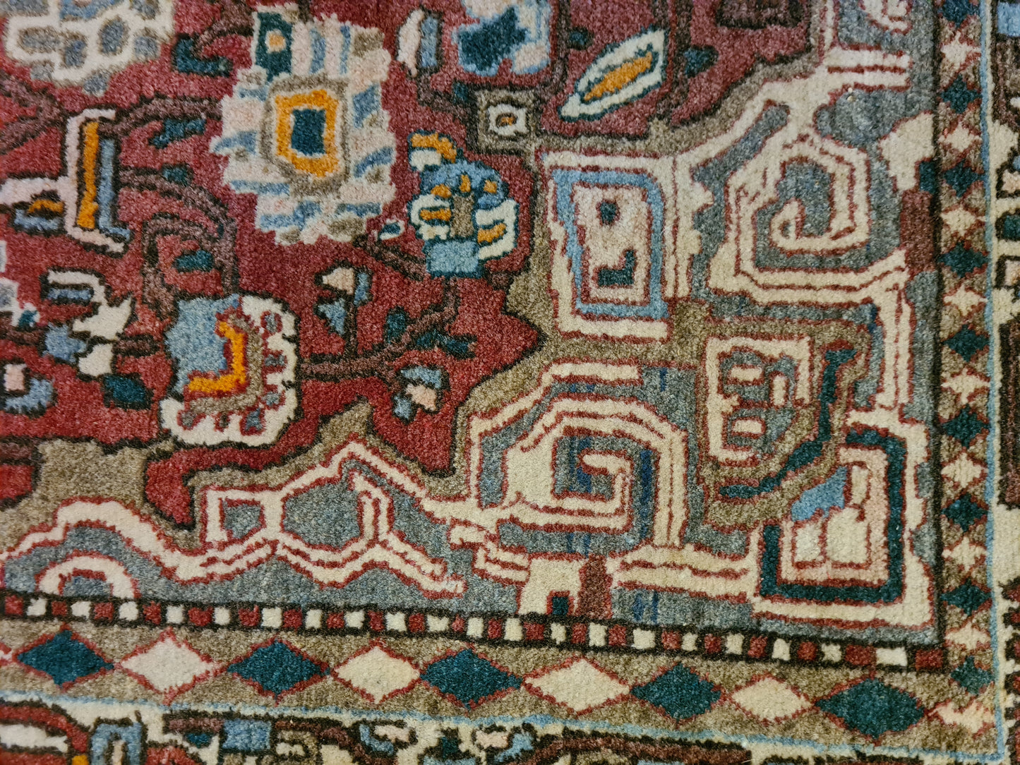 Antiker Perser Teppich Isfahan Handgeknüpfter Orientteppich 201x140cm