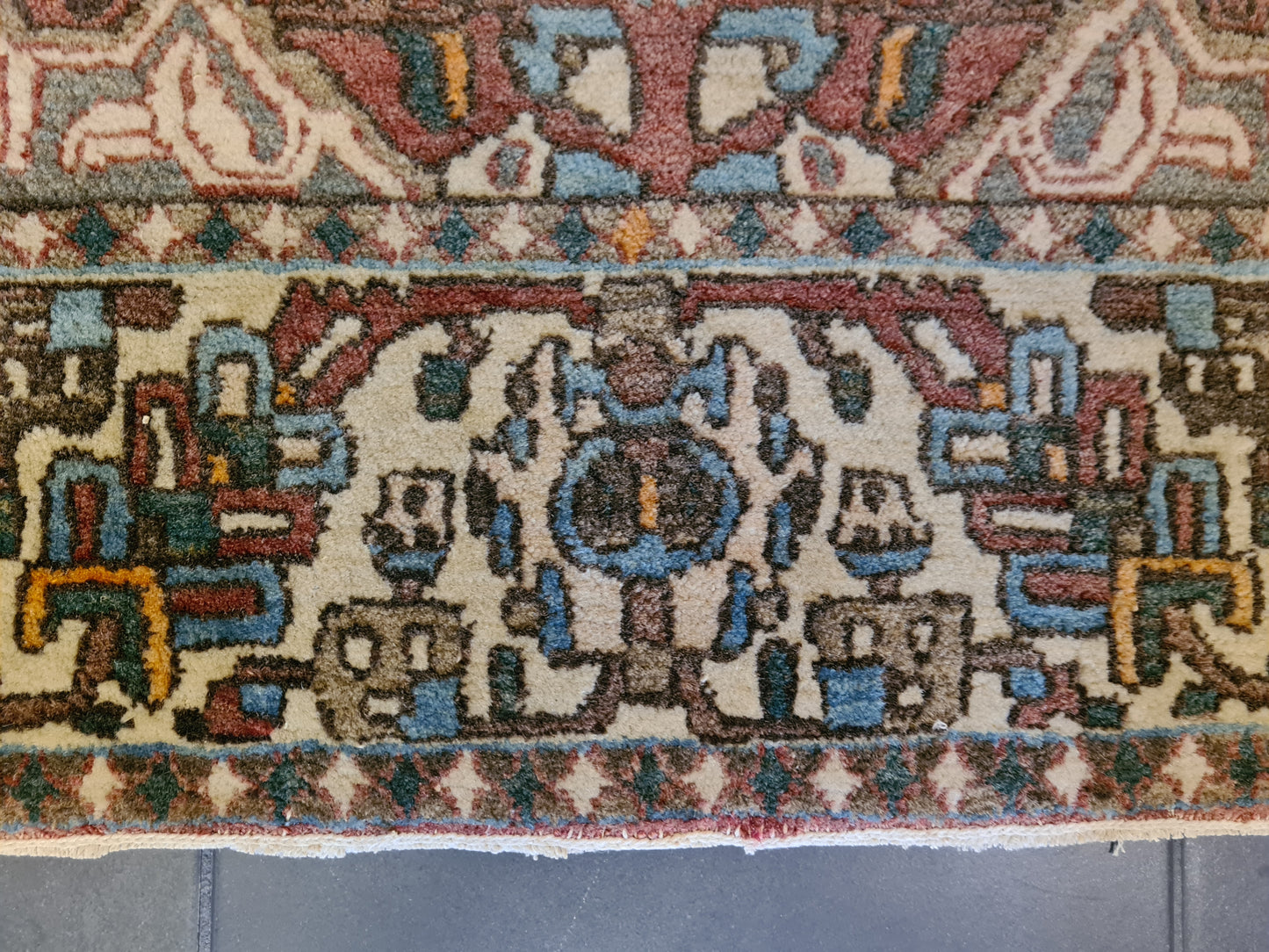 Antiker Perser Teppich Isfahan Handgeknüpfter Orientteppich 201x140cm