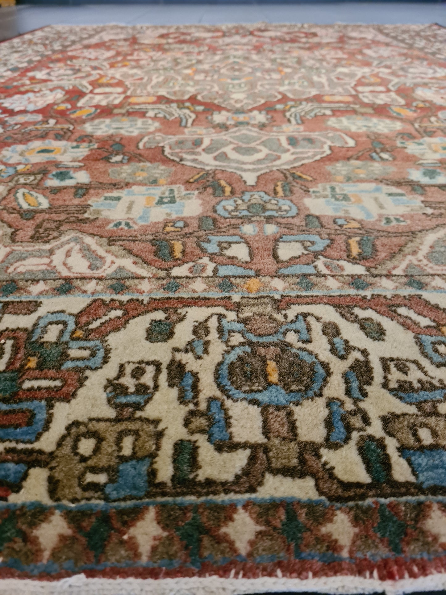 Antiker Perser Teppich Isfahan Handgeknüpfter Orientteppich 201x140cm