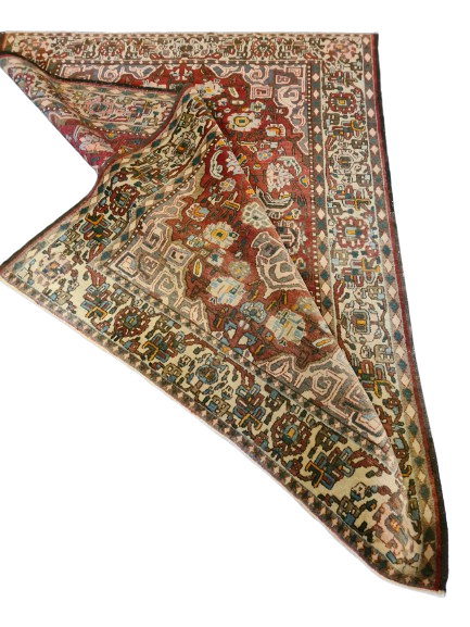 Antiker Perser Teppich Isfahan Handgeknüpfter Orientteppich 201x140cm