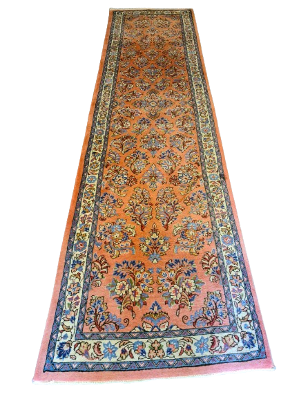 Feiner Hochwertiger Handgeknüpfter Perser Teppich Orientteppich Sarough 314x82cm