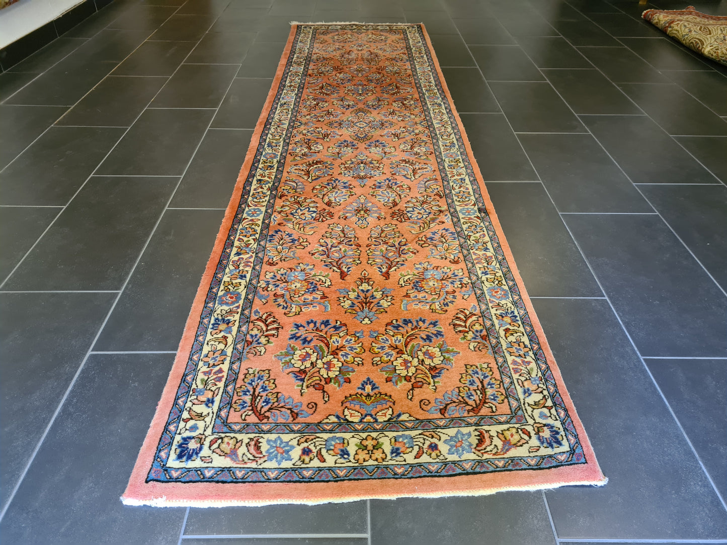 Feiner Hochwertiger Handgeknüpfter Perser Teppich Orientteppich Sarough 314x82cm