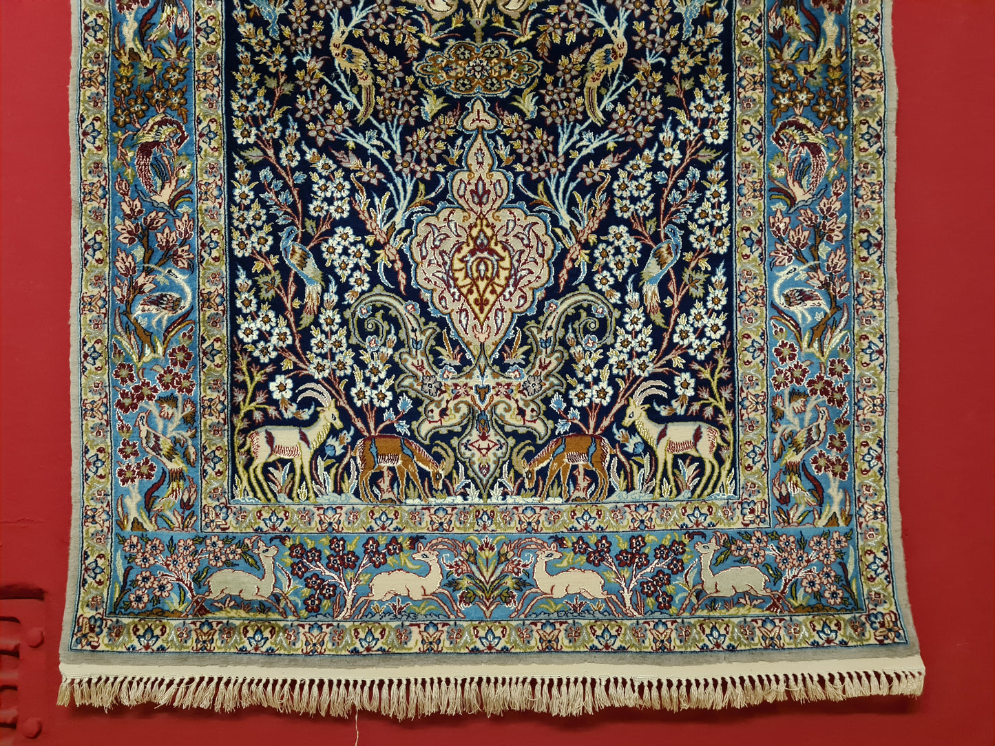 Handgeknüpfter Teppich Isfahan Seidenteppich 157x103cm