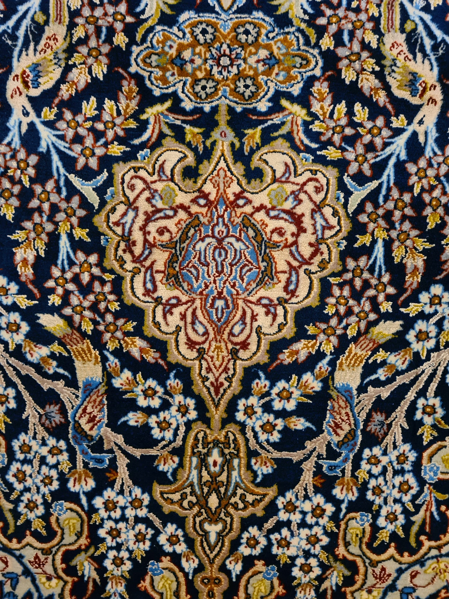 Handgeknüpfter Teppich Isfahan Seidenteppich 157x103cm