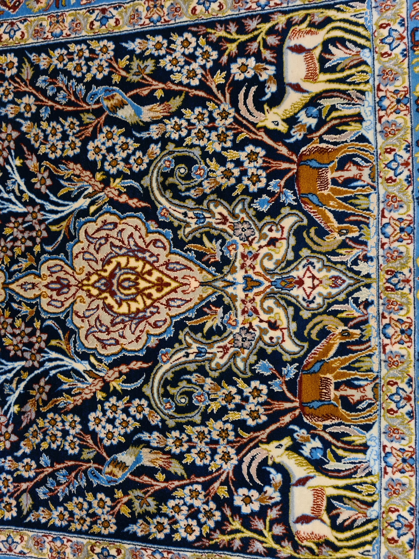 Handgeknüpfter Teppich Isfahan Seidenteppich 157x103cm