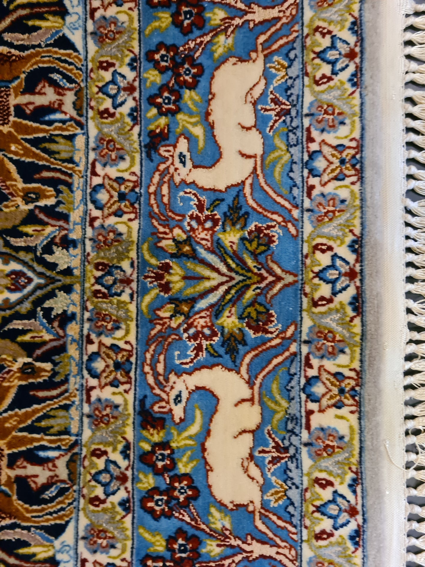 Handgeknüpfter Teppich Isfahan Seidenteppich 157x103cm