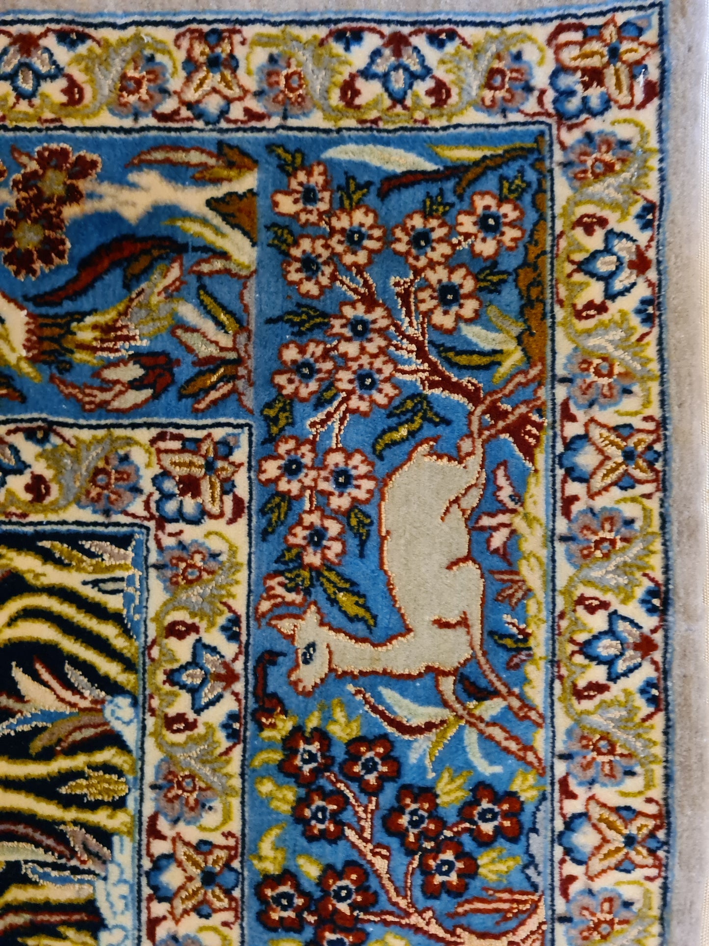 Handgeknüpfter Teppich Isfahan Seidenteppich 157x103cm