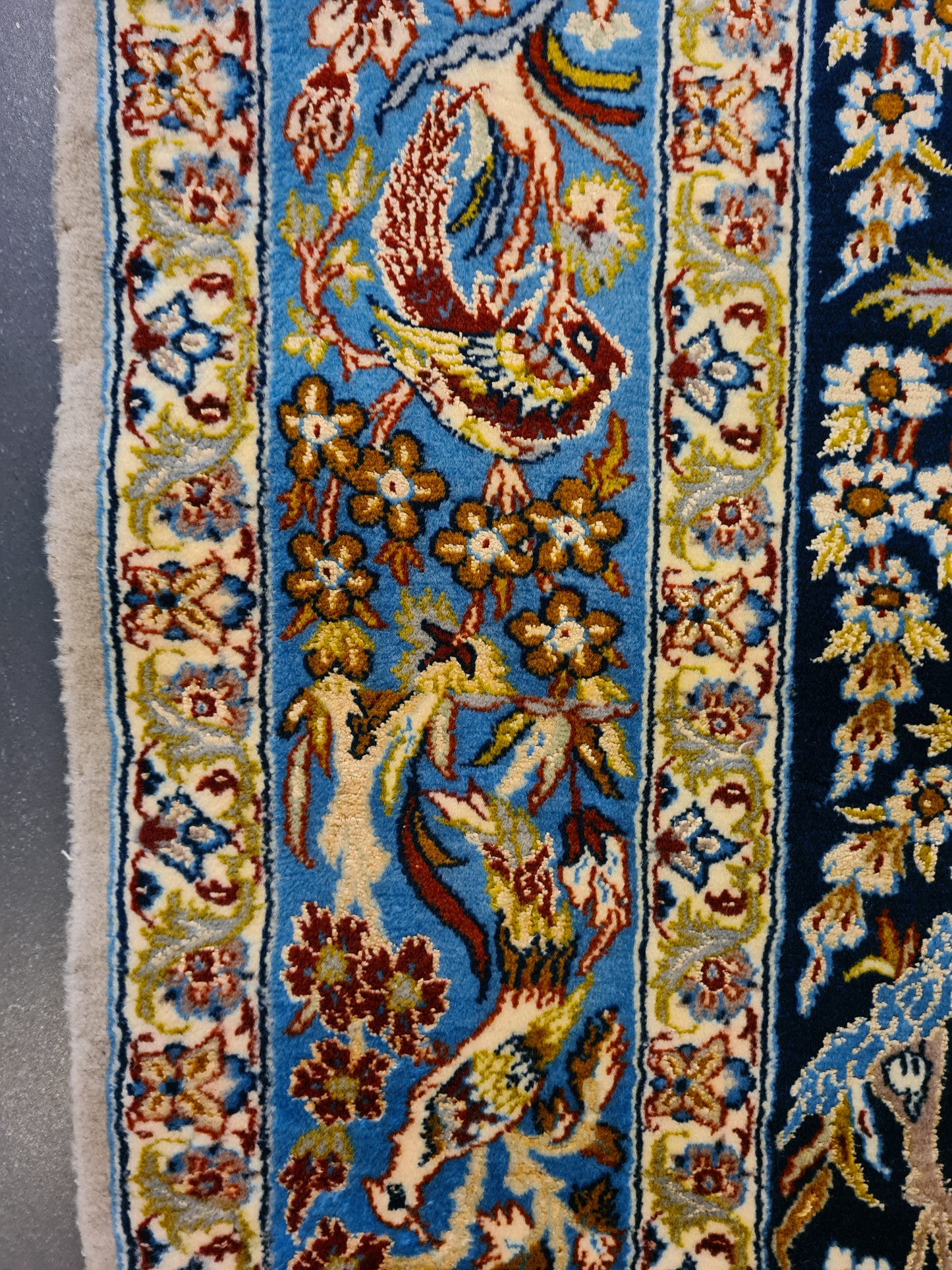 Handgeknüpfter Teppich Isfahan Seidenteppich 157x103cm