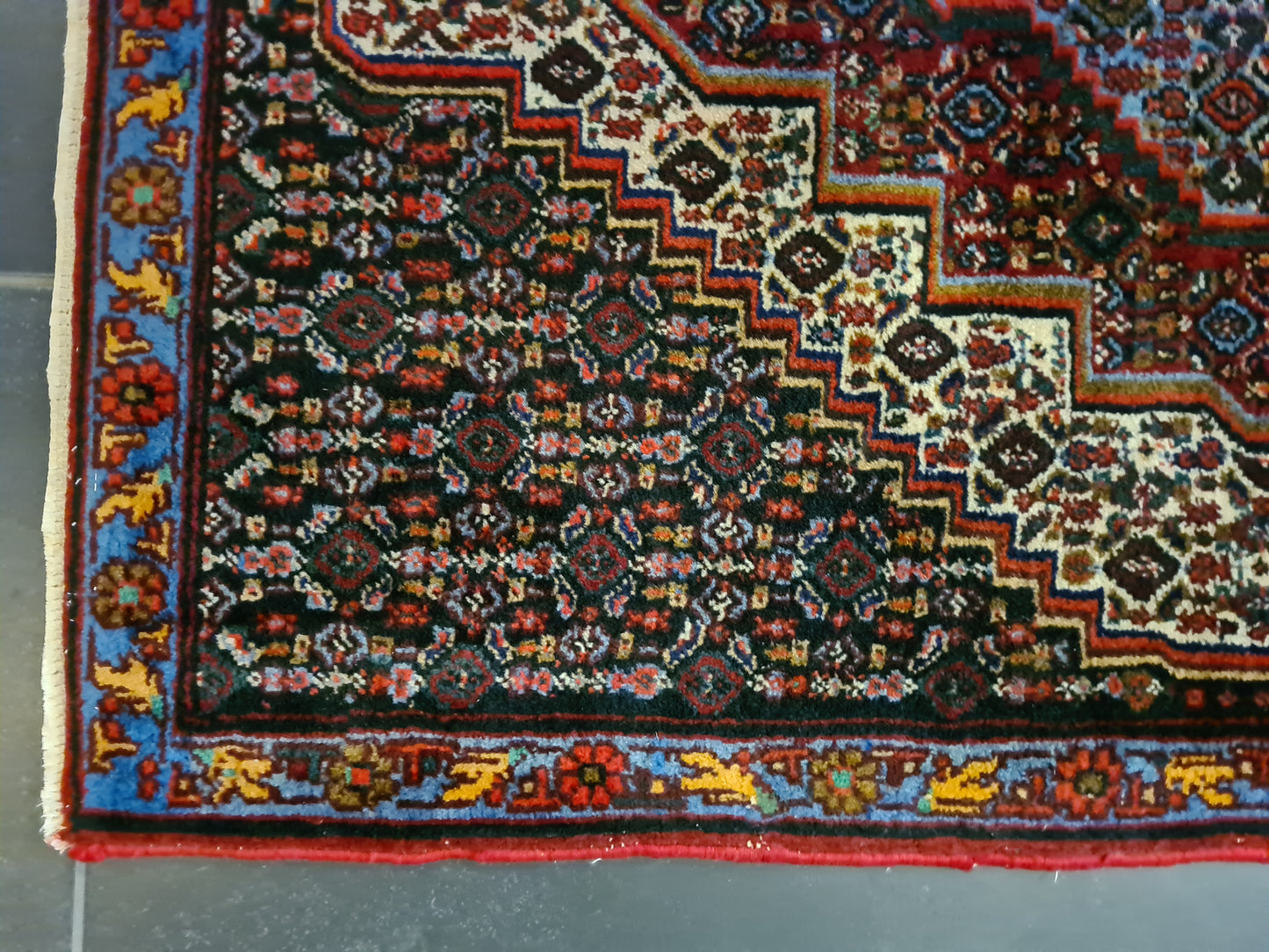 Edler Handgeknüpfter Perser Teppich Senneh Bidjar Orientteppich 110x79 cm