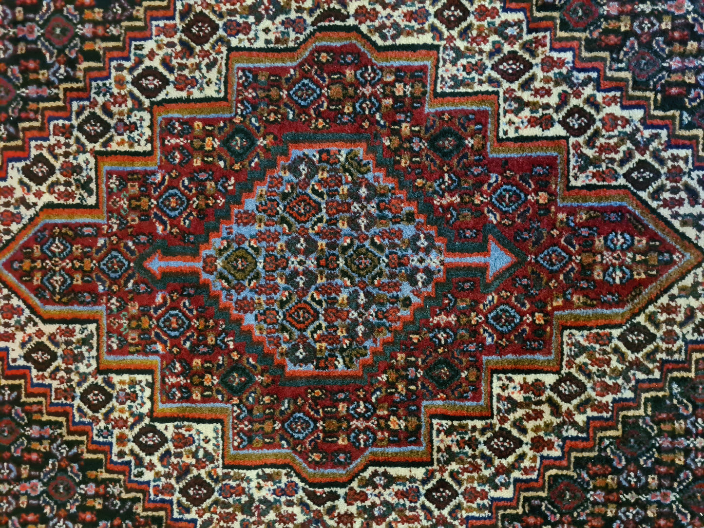 Edler Handgeknüpfter Perser Teppich Senneh Bidjar Orientteppich 110x79 cm